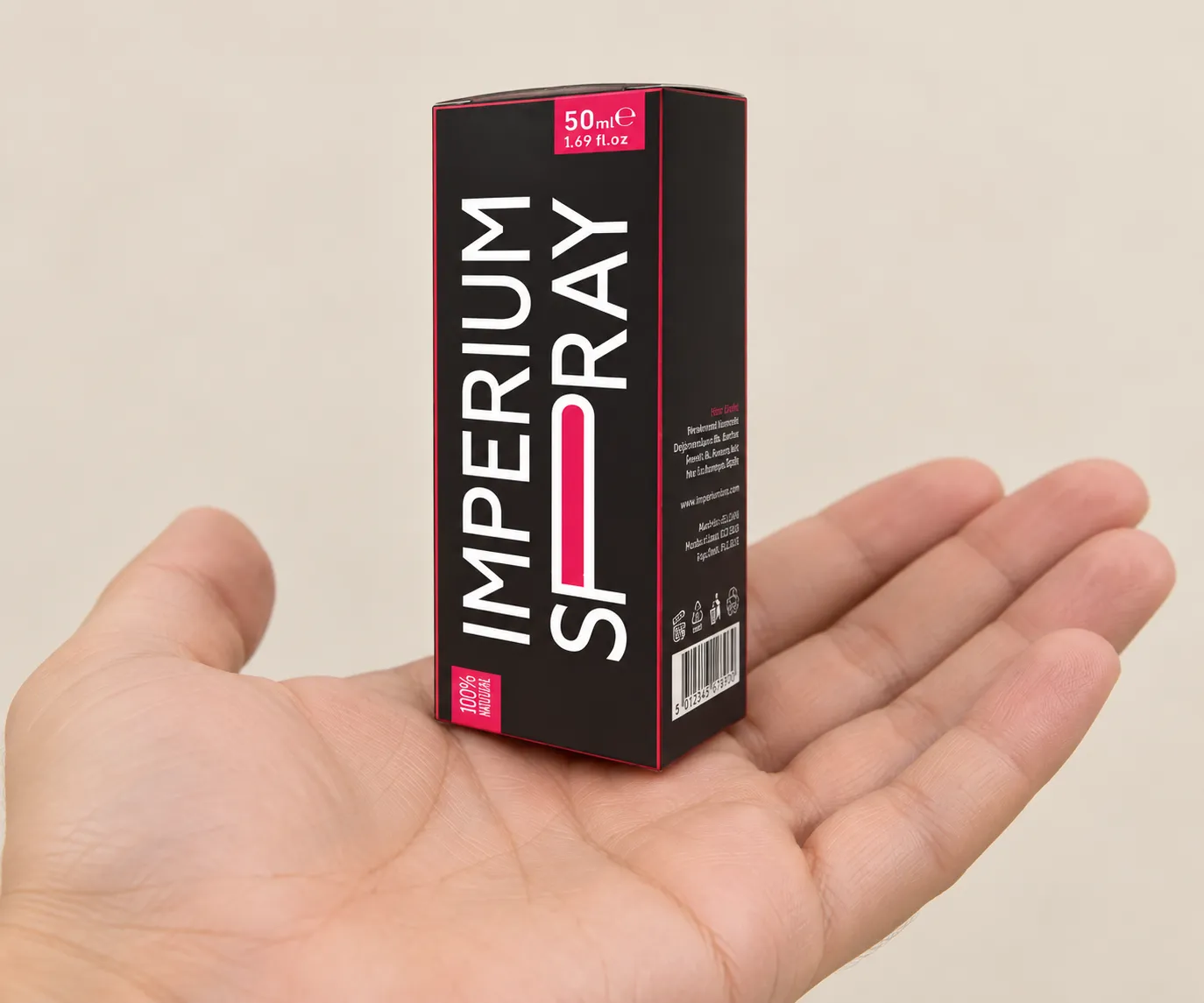 Imperium Spray — Verpackung in der Hand