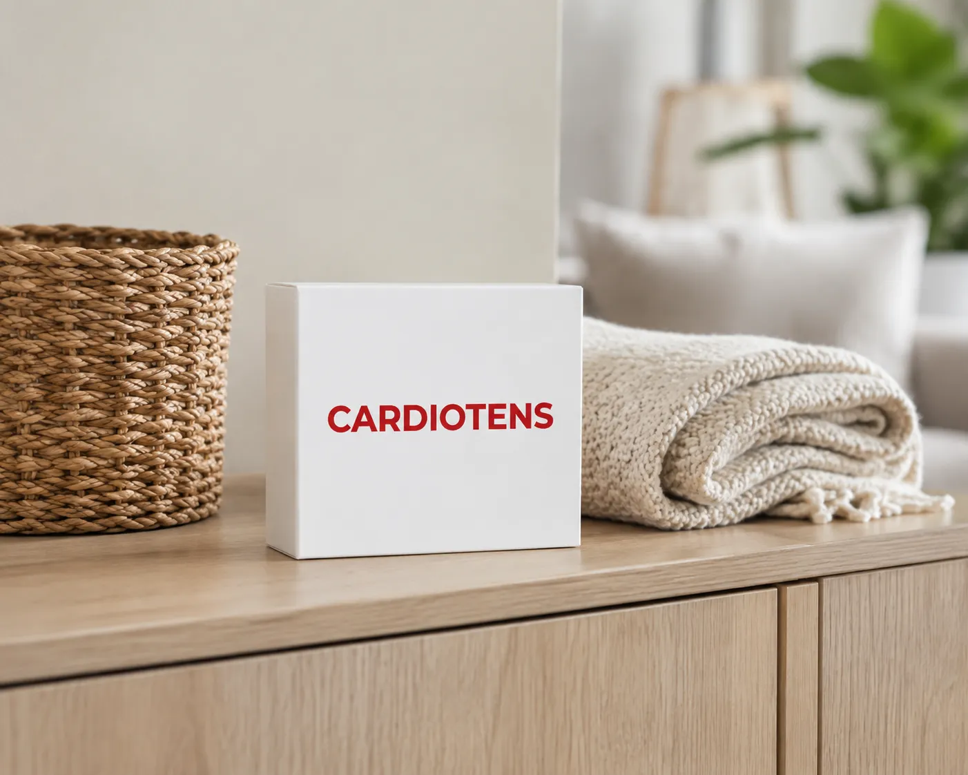 Cardiotens Plus — Verpackung im Alltag