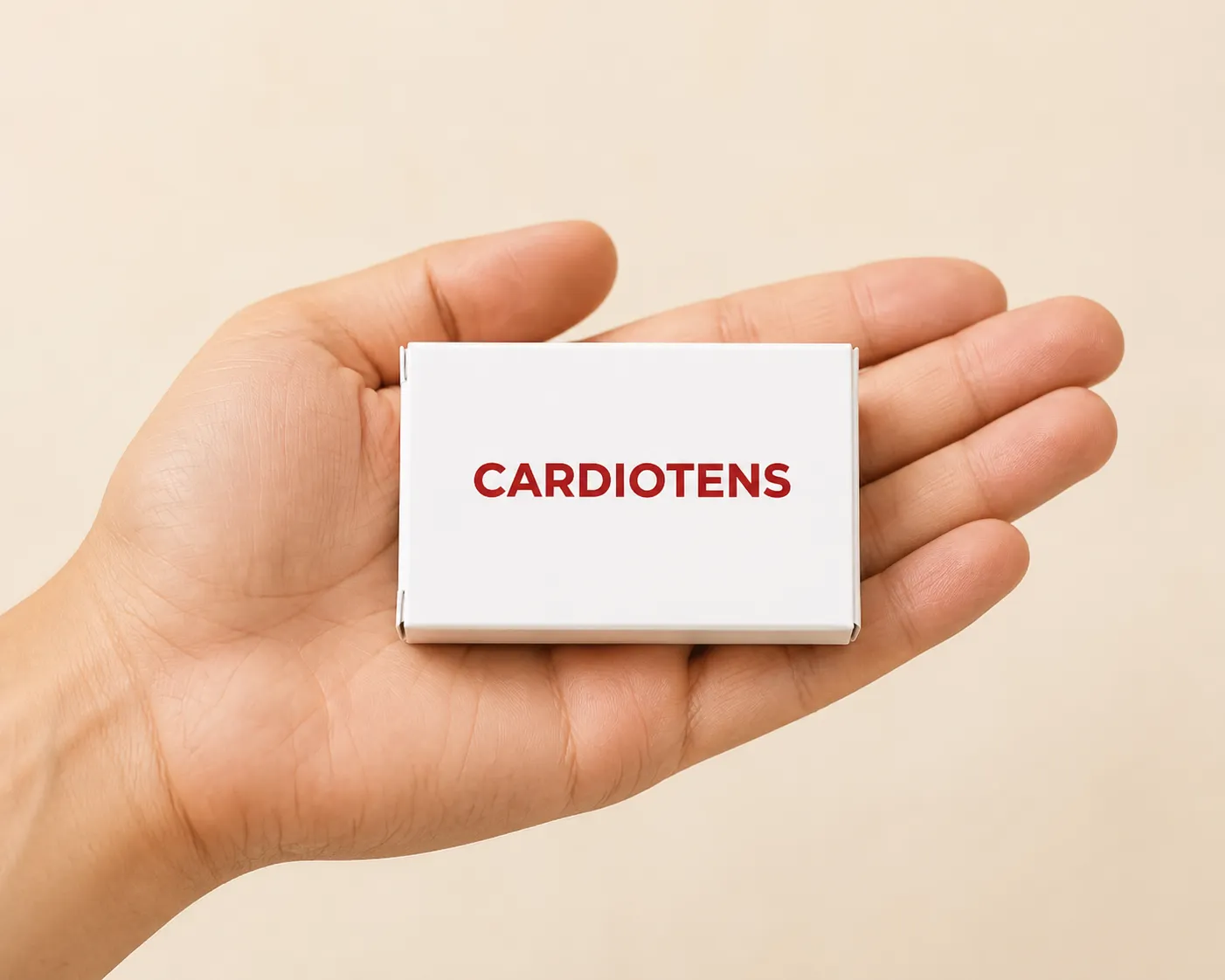 Cardiotens Plus — Verpackung in der Hand