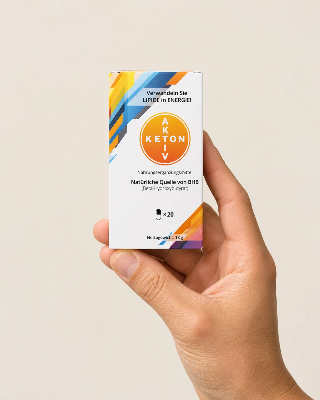 Keton Aktiv — Verpackung in der Hand