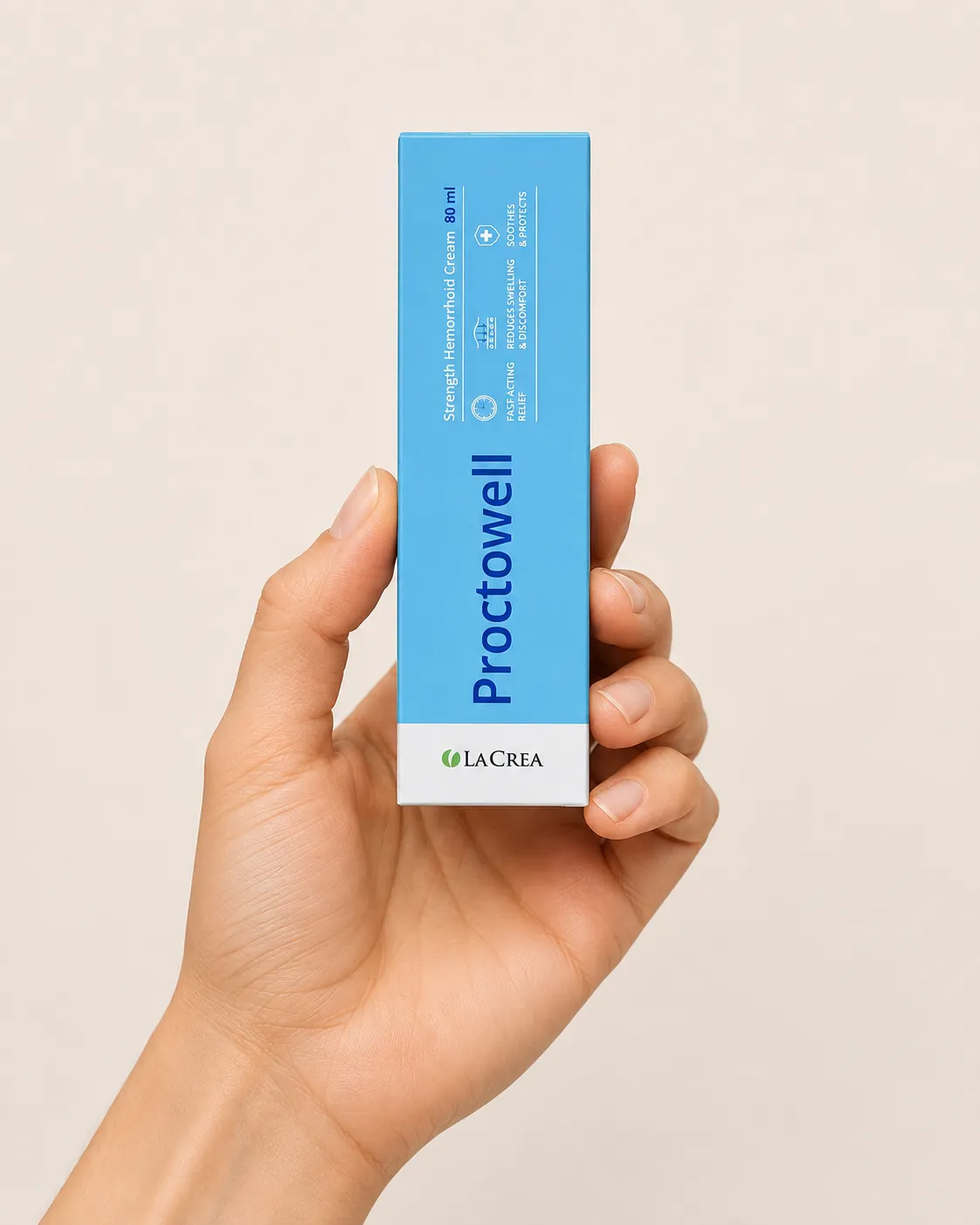 Proctowell — Verpackung in der Hand