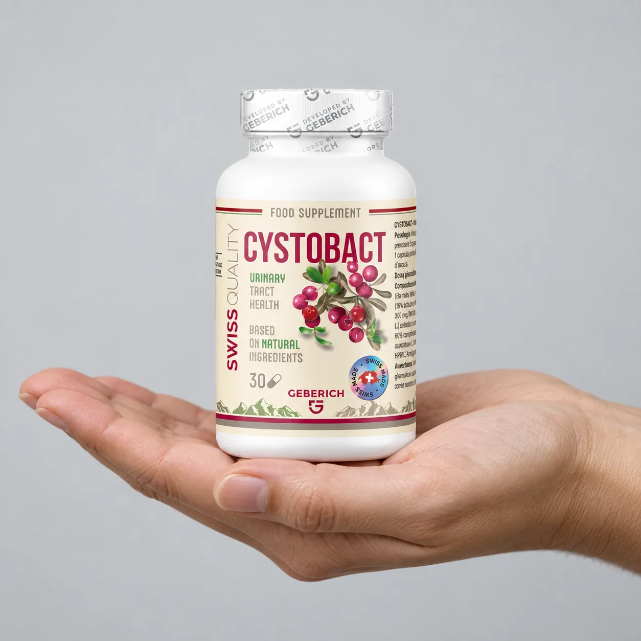 CYSTOBACT — Verpackung in der Hand