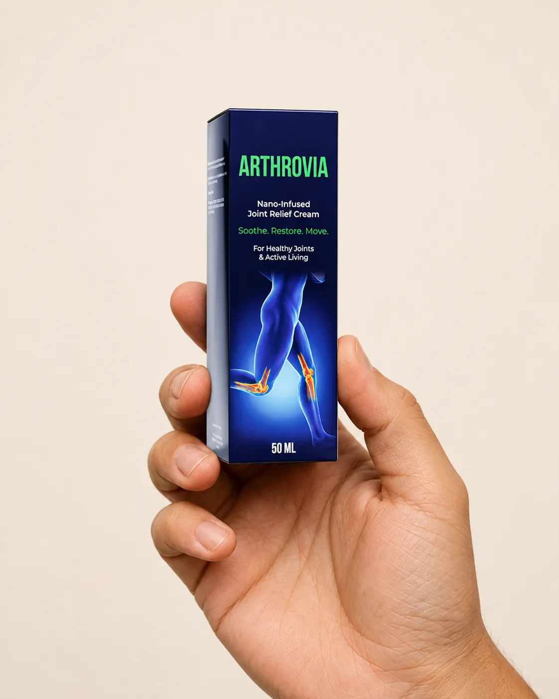 Arthrovia — Verpackung in der Hand