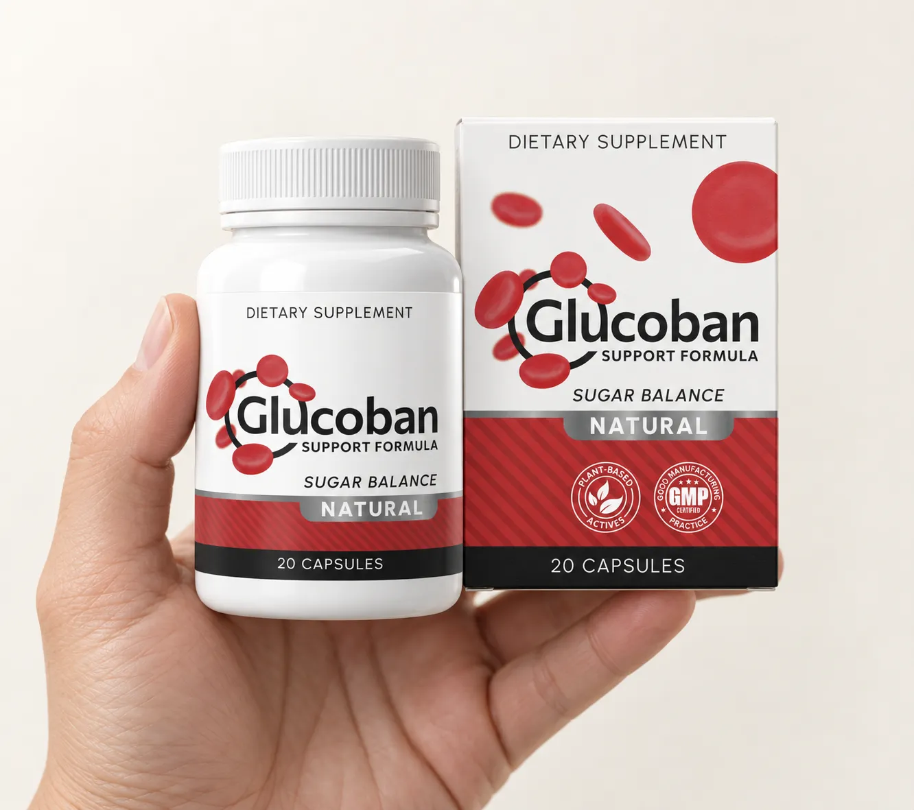 Glucoban — Verpackung in der Hand
