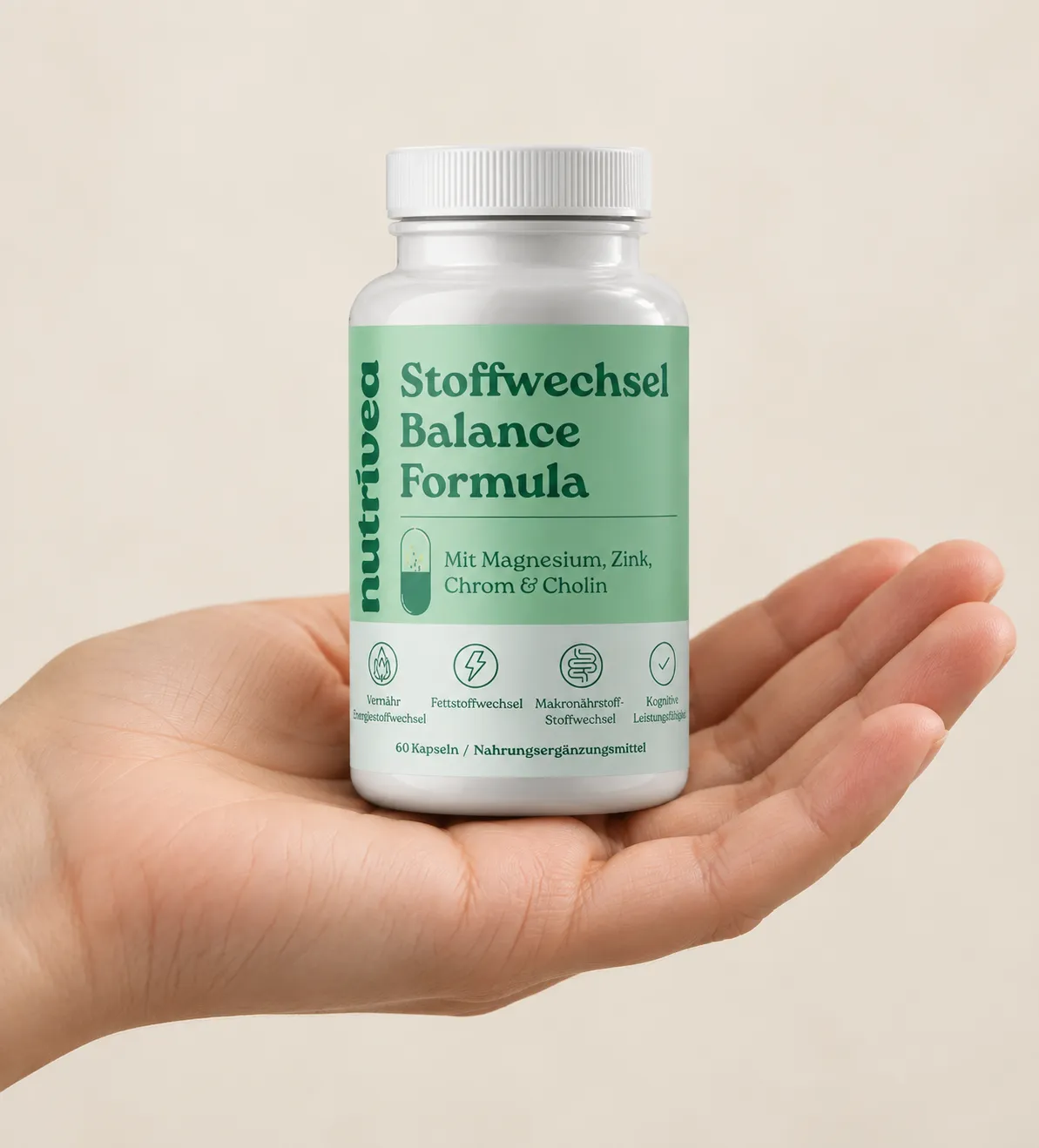 Nutrivea — Verpackung in der Hand