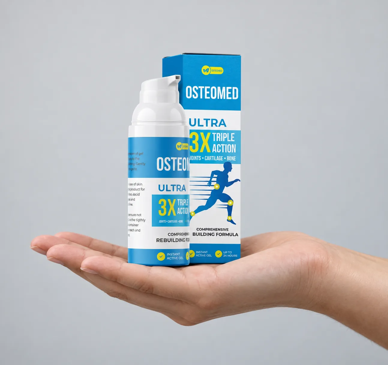 Osteomed — Verpackung in der Hand