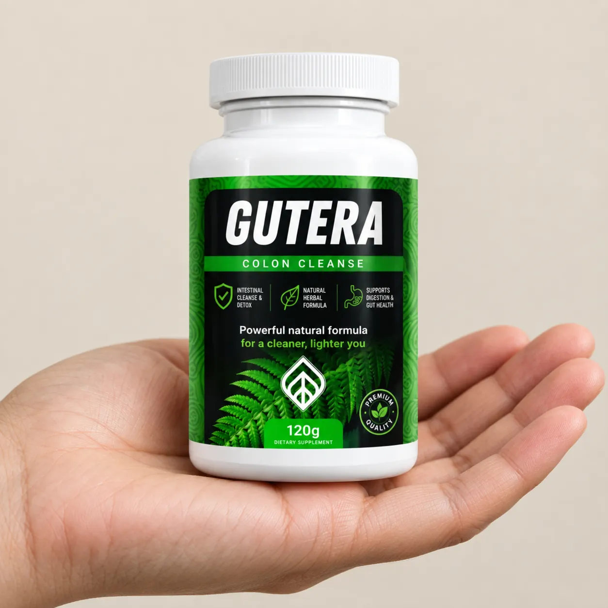 Gutera — Verpackung in der Hand