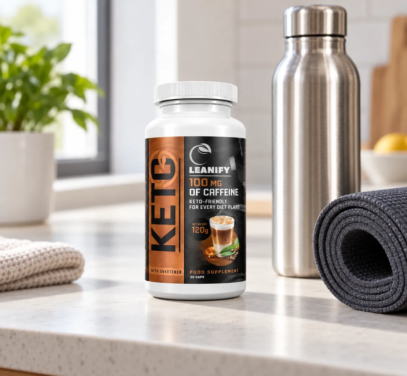 Leanify Keto — Verpackung im Alltag