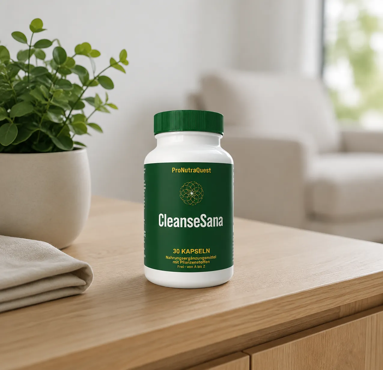 CleanseSana — Verpackung im Alltag