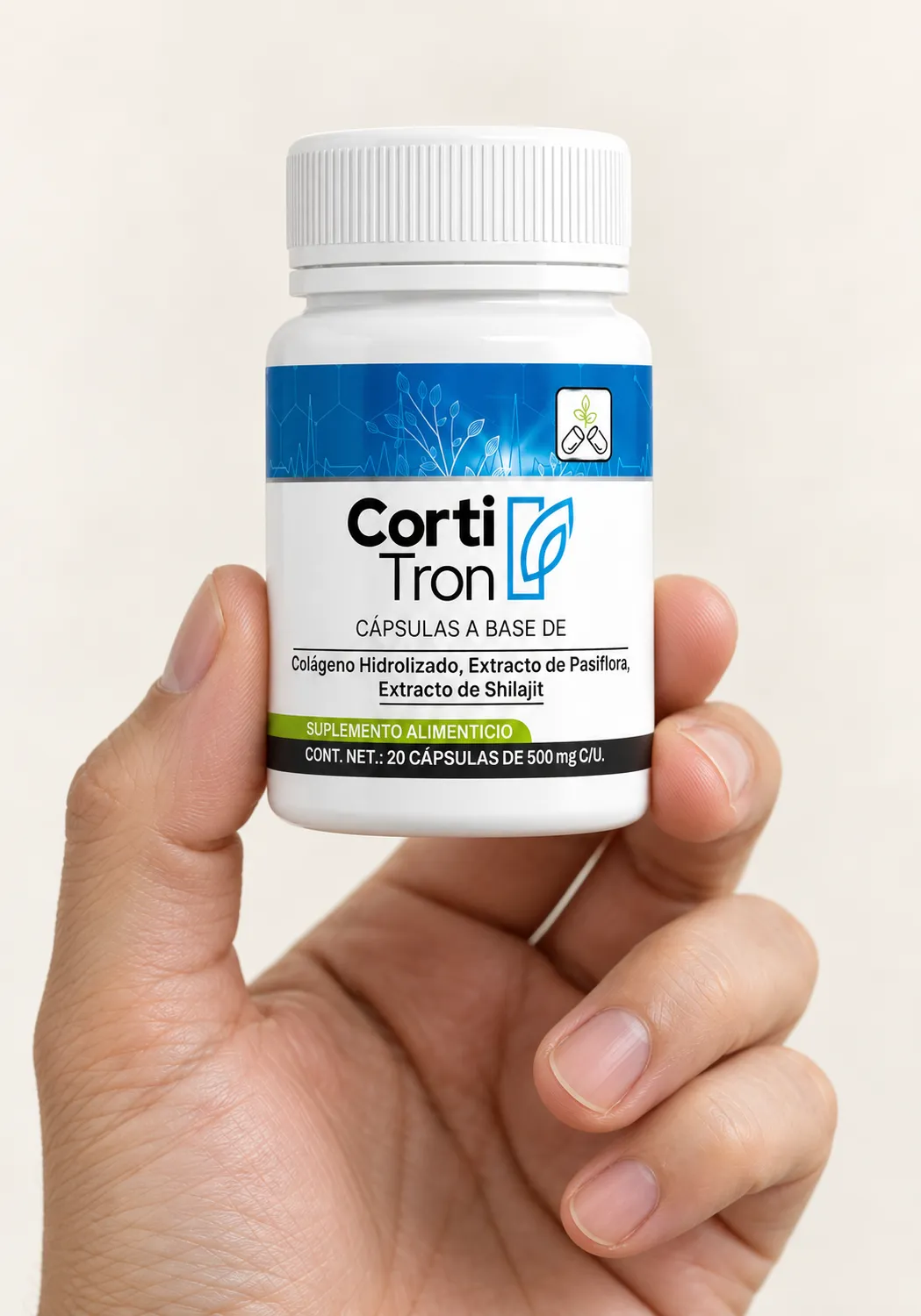 Cortitron — Verpackung in der Hand