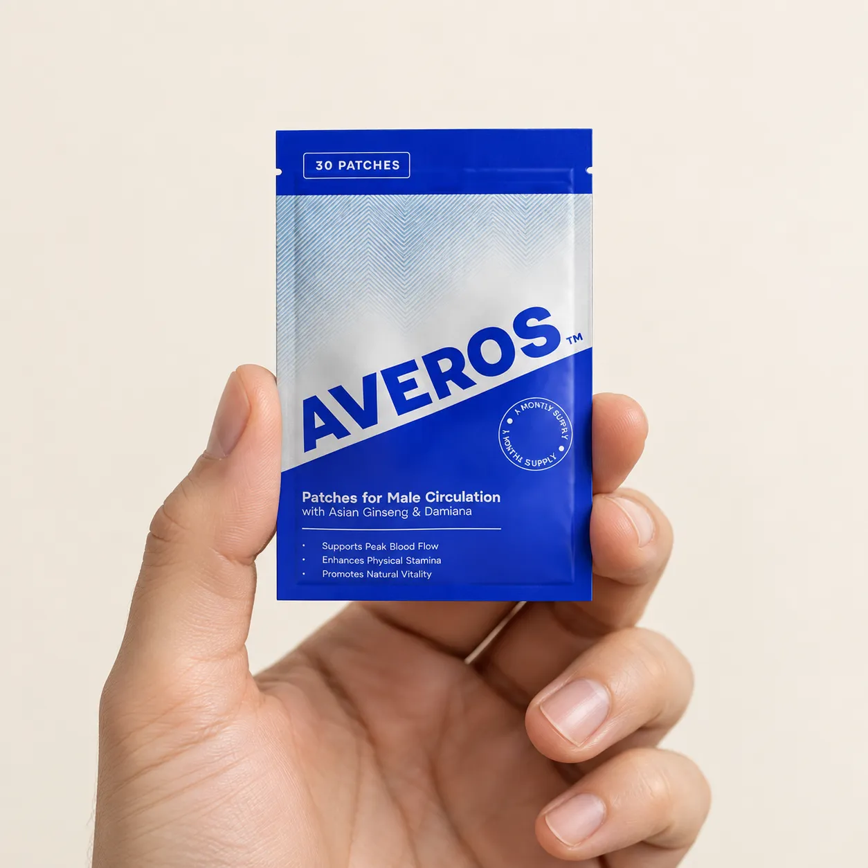 AVEROS — Verpackung in der Hand