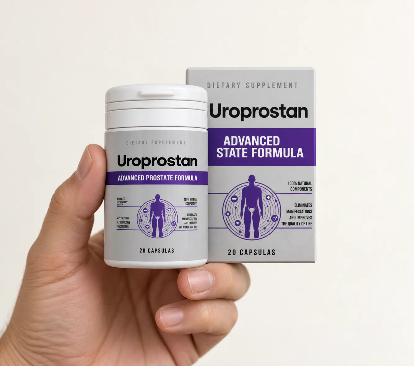 Uroprostan — Verpackung in der Hand