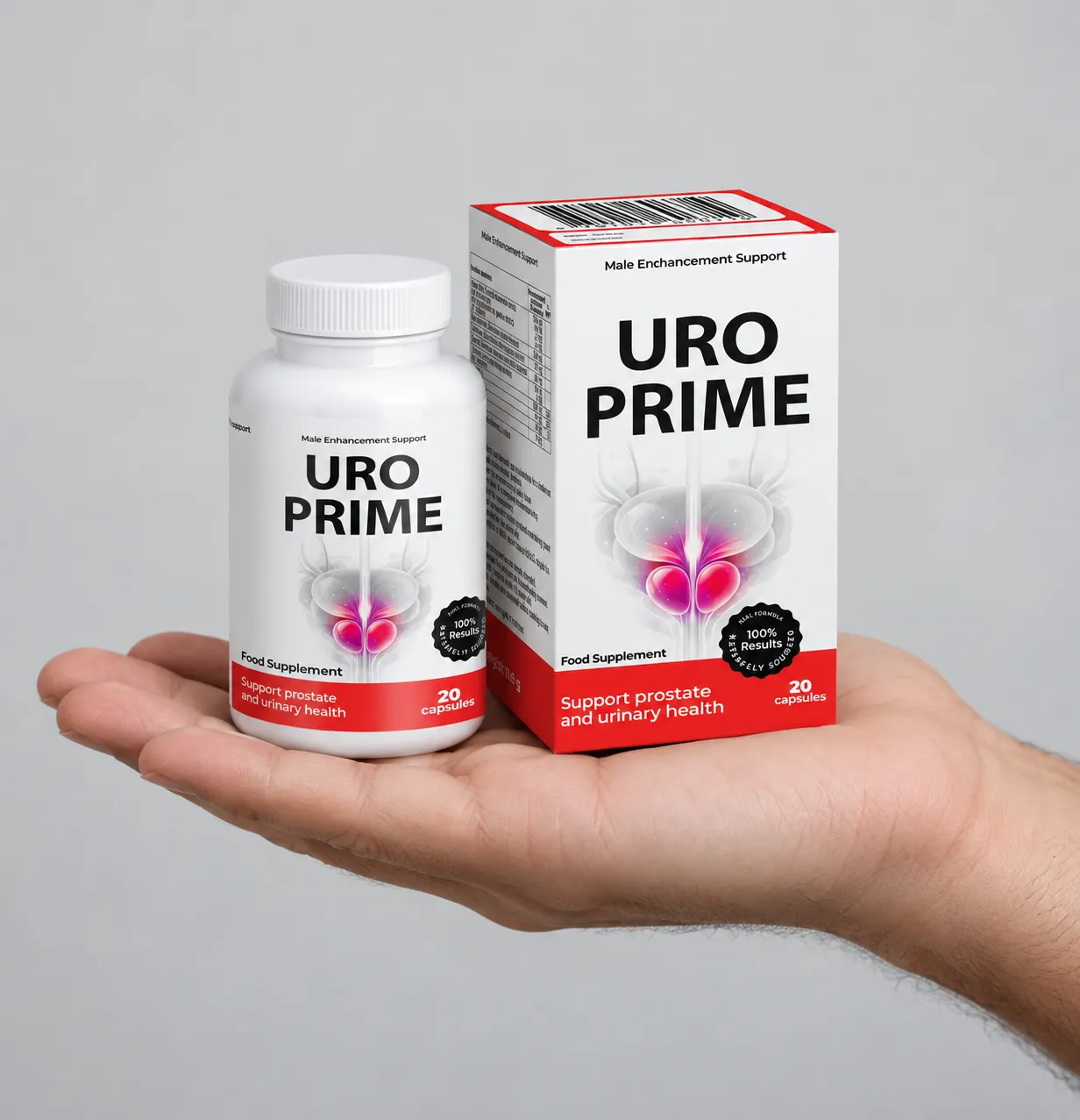 UroPrime — Verpackung in der Hand