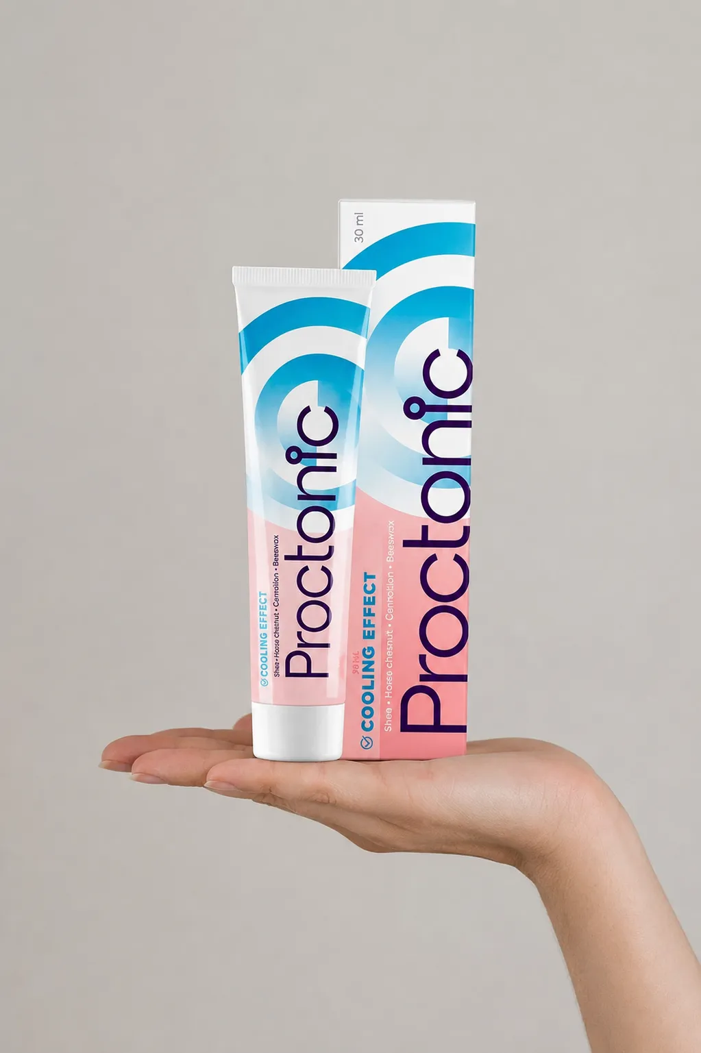 Proctonic — Verpackung in der Hand